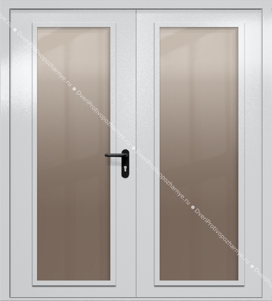 Двупольная дверь eiw-60 с максимальными стеклами (цвет светло-серый RAL 7047)