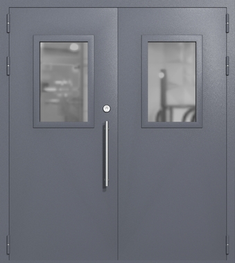 Двупольная техническая дверь со стеклами 600x400 (цвет темно-серый RAL 7015) Двупольная техническая дверь со стеклами 600x400 (цвет темно-серый RAL 7015)