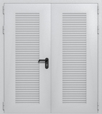 Двупольная глухая техническая дверь с вентиляцией (цвет светло-серый RAL 7047) Двупольная глухая техническая дверь с вентиляцией (цвет светло-серый RAL 7047)