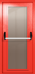 Однопольная дверь eiw-60 с максимальным стеклом и ручкой «антипаника» (цвет красный RAL 3020)