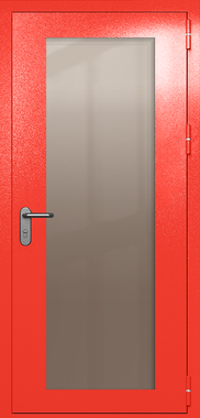 Однопольная дверь eiw-60 с максимальным стеклом (цвет красный RAL 3020) Однопольная дверь eiw-60 с максимальным стеклом (цвет красный RAL 3020)