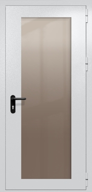 Однопольная дверь eiw-60 с максимальным стеклом и ручкой «антипаника» (цвет светло-серый RAL 7047) Однопольная дверь eiw-60 с максимальным стеклом и ручкой «антипаника» (цвет светло-серый RAL 7047)