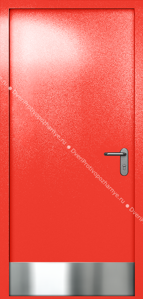 Однопольная глухая дверь ei-60 с отбойником (цвет красный RAL 3020) Однопольная глухая дверь ei-60 с отбойником (цвет красный RAL 3020)