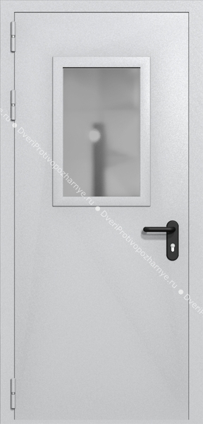 Однопольная дверь ei-60 со стеклом 600x400 (цвет светло-серый RAL 7047) Однопольная дверь ei-60 со стеклом 600x400 (цвет светло-серый RAL 7047)