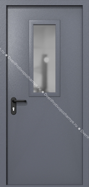 Однопольная дверь ei-60 со стеклом 700x300 (цвет темно-серый RAL 7015) Однопольная дверь ei-60 со стеклом 700x300 (цвет темно-серый RAL 7015)