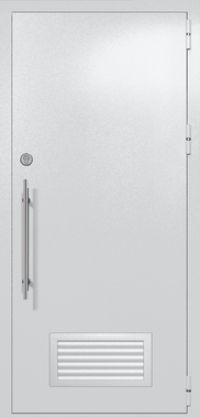 Однопольная глухая техническая дверь с вентиляцией (цвет светло-серый RAL 7047)