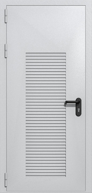 Однопольная глухая техническая дверь с вентиляцией (цвет светло-серый RAL 7047)