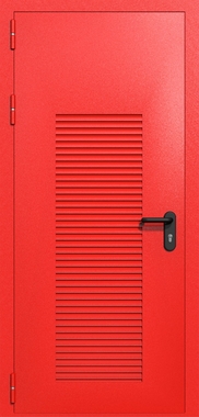 Однопольная глухая техническая дверь с вентиляцией (цвет красный RAL 3020)