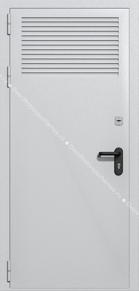 Однопольная глухая техническая дверь с вентиляцией (цвет светло-серый RAL 7047)