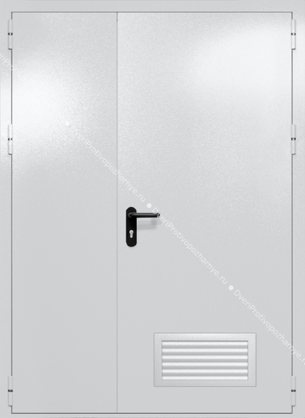 Полуторапольная глухая дверь ei-60 с вентиляцией (цвет светло-серый RAL 7047)