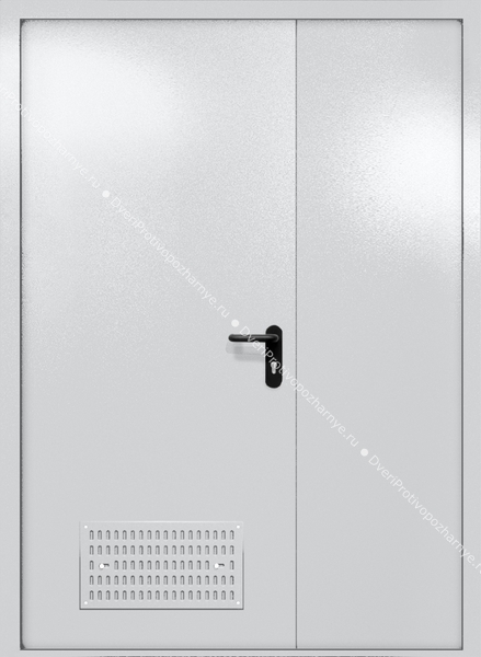 Полуторапольная глухая дверь ei-60 с вентиляцией (цвет светло-серый RAL 7047)