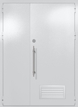 Полуторапольная глухая техническая дверь с вентиляцией (цвет светло-серый RAL 7047)