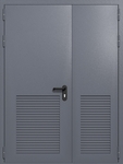 Полуторапольная глухая техническая дверь с вентиляцией (цвет темно-серый RAL 7015)