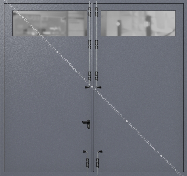 Распашные крупногабаритные ворота ei-60 с остеклением (цвет темно-серый RAL 7015) Распашные крупногабаритные ворота ei-60 с остеклением (цвет темно-серый RAL 7015)